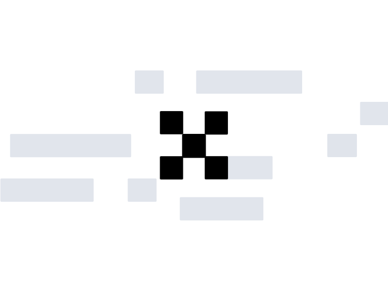 Blocks assembling into the Dex logo